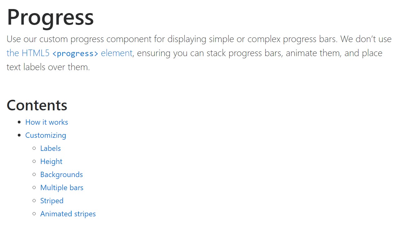 Bootstrap progress bar official  information