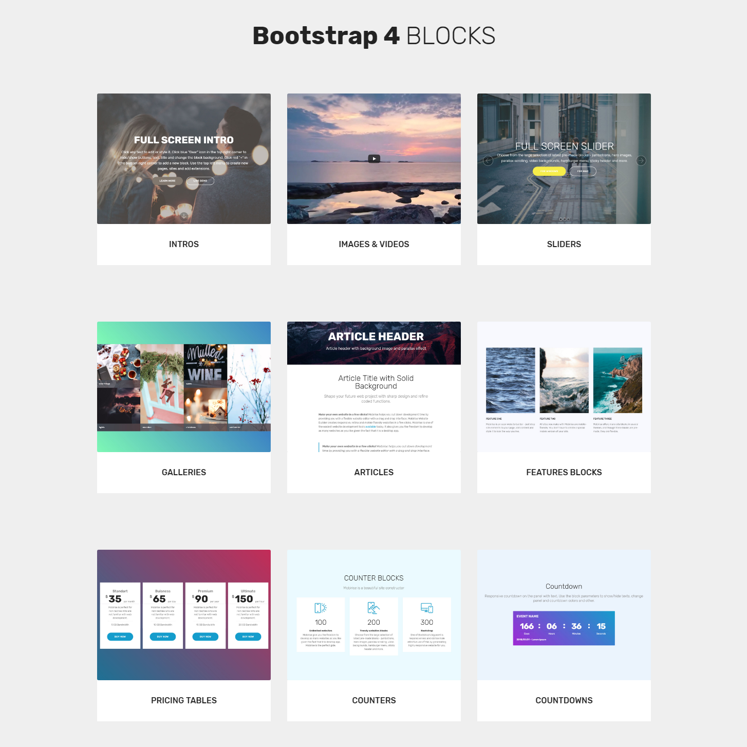 Free Bootstrap 4 blocks  Templates